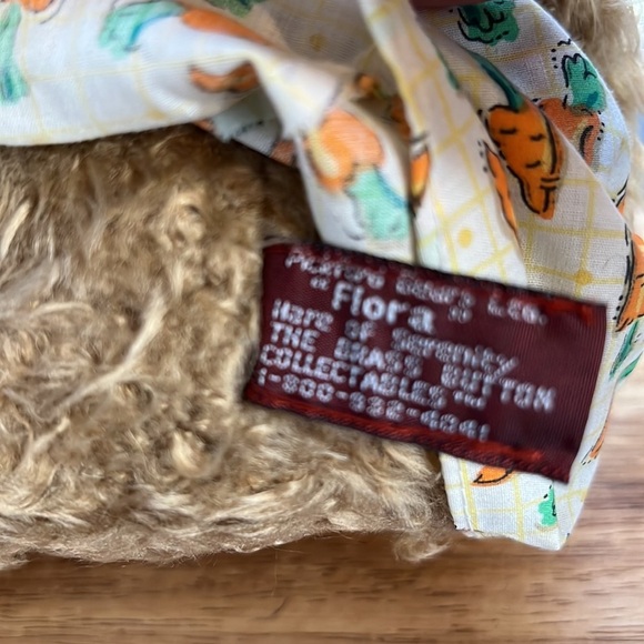 Brass Button Collectables Flora NWT Vintage Bunny Plush with jointed legs & arms - Picture 9 of 17